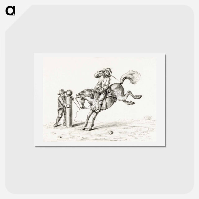 アートポストカード-Taming a horse - ジャン ベルナール Postcard.