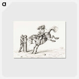 アートポストカード-Taming a horse - ジャン ベルナール Postcard.