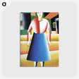 アートポストカード-Girl in the Country - カジミール マレーヴィチ Postcard.