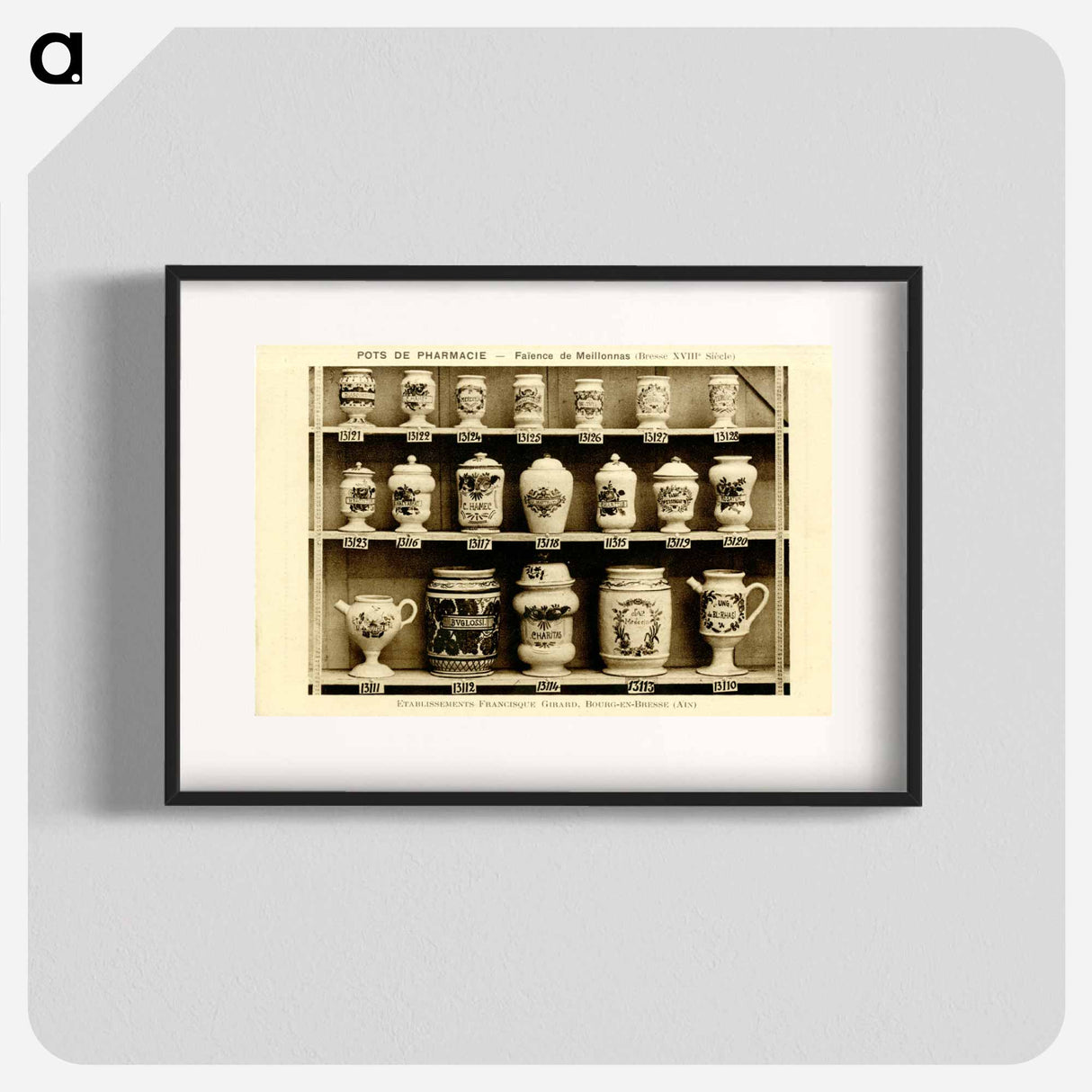 アートポスター-Pharmacy Jars: Earthenware from Meillonnas Bresse
 - 国立医学図書館 Poster.