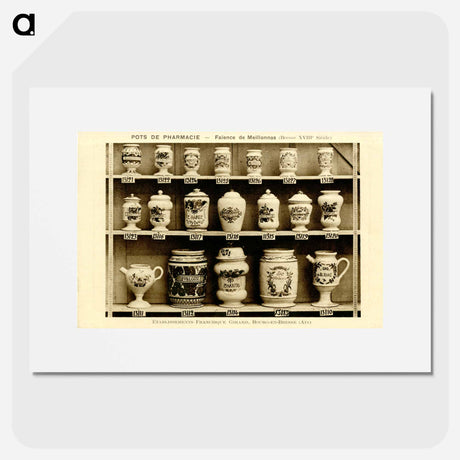 アートポスター-Pharmacy Jars: Earthenware from Meillonnas Bresse
 - 国立医学図書館 Poster.