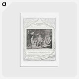 アートポストカード-The Wrath of Elihu - ウィリアム ブレイク Postcard.