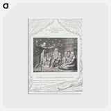 アートポストカード-The Wrath of Elihu - ウィリアム ブレイク Postcard.