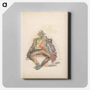 アートパネル-Seated man - アーノルド ピーター ワイズ クビンチャン Canvas.