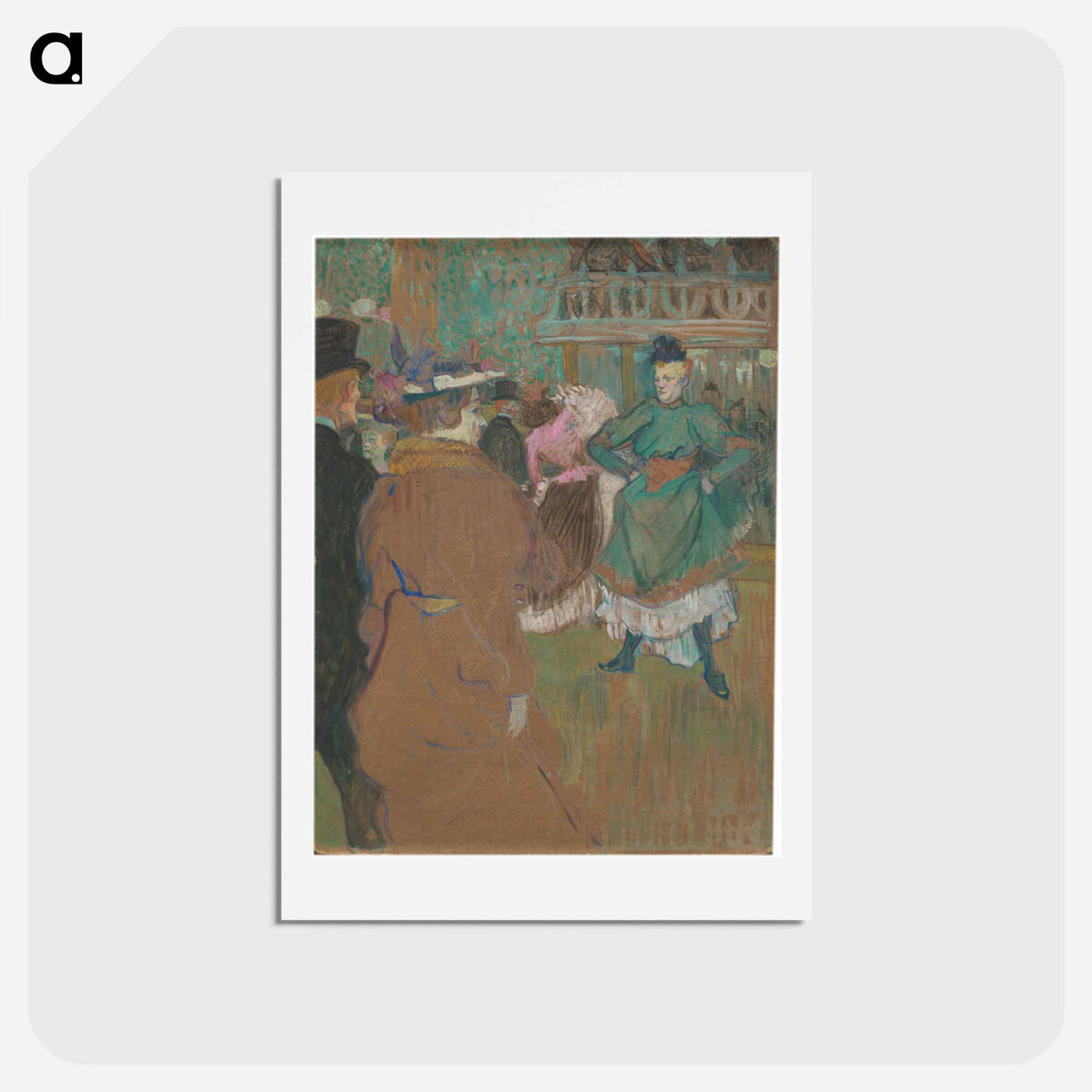 アートポストカード-Quadrille at the Moulin Rouge - アンリ ド トゥールーズ ロートレック Postcard.