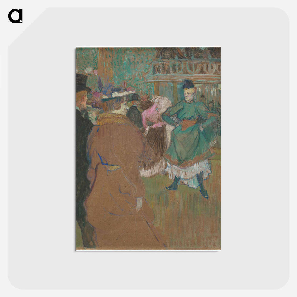 アートポストカード-Quadrille at the Moulin Rouge - アンリ ド トゥールーズ ロートレック Postcard.
