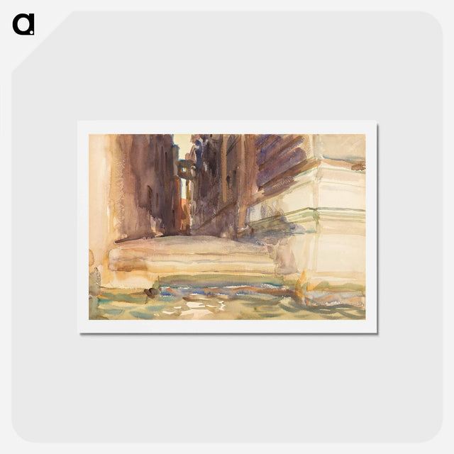 アートポストカード-The Calle della Rosa with the Monte di Pietà, Venice - ジョン シンガー サージェント Postcard.