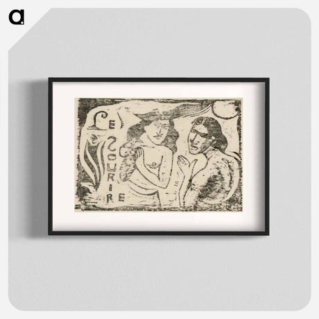 アートポスター-Two Women Chattering - ポール ゴーギャン Poster.