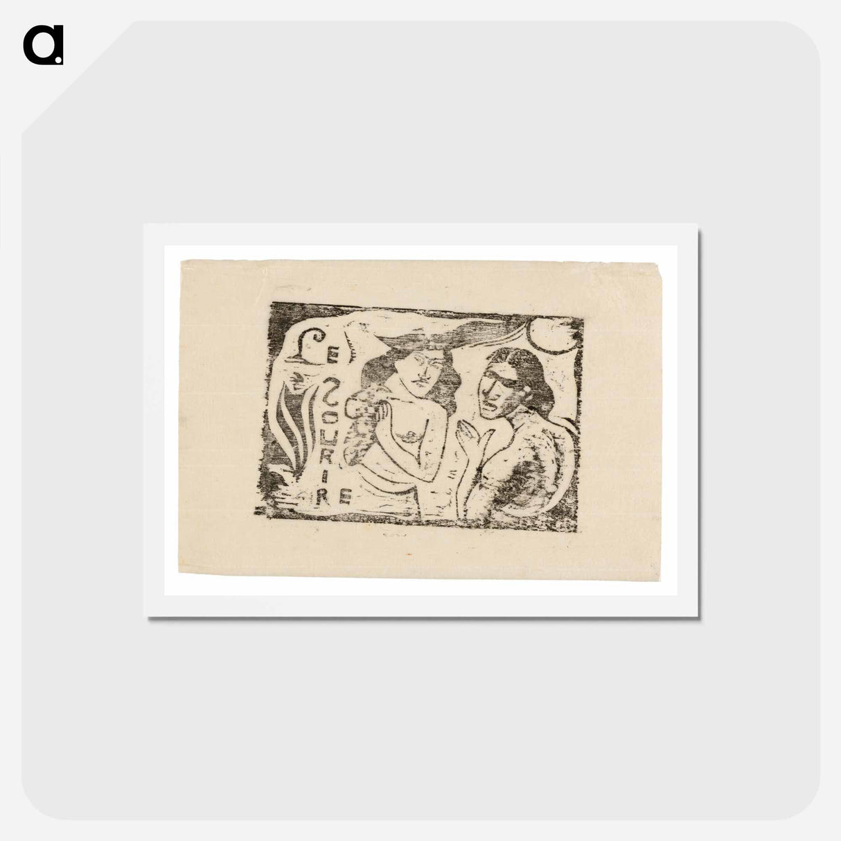 アートポストカード-Two Women Chattering - ポール ゴーギャン Postcard.