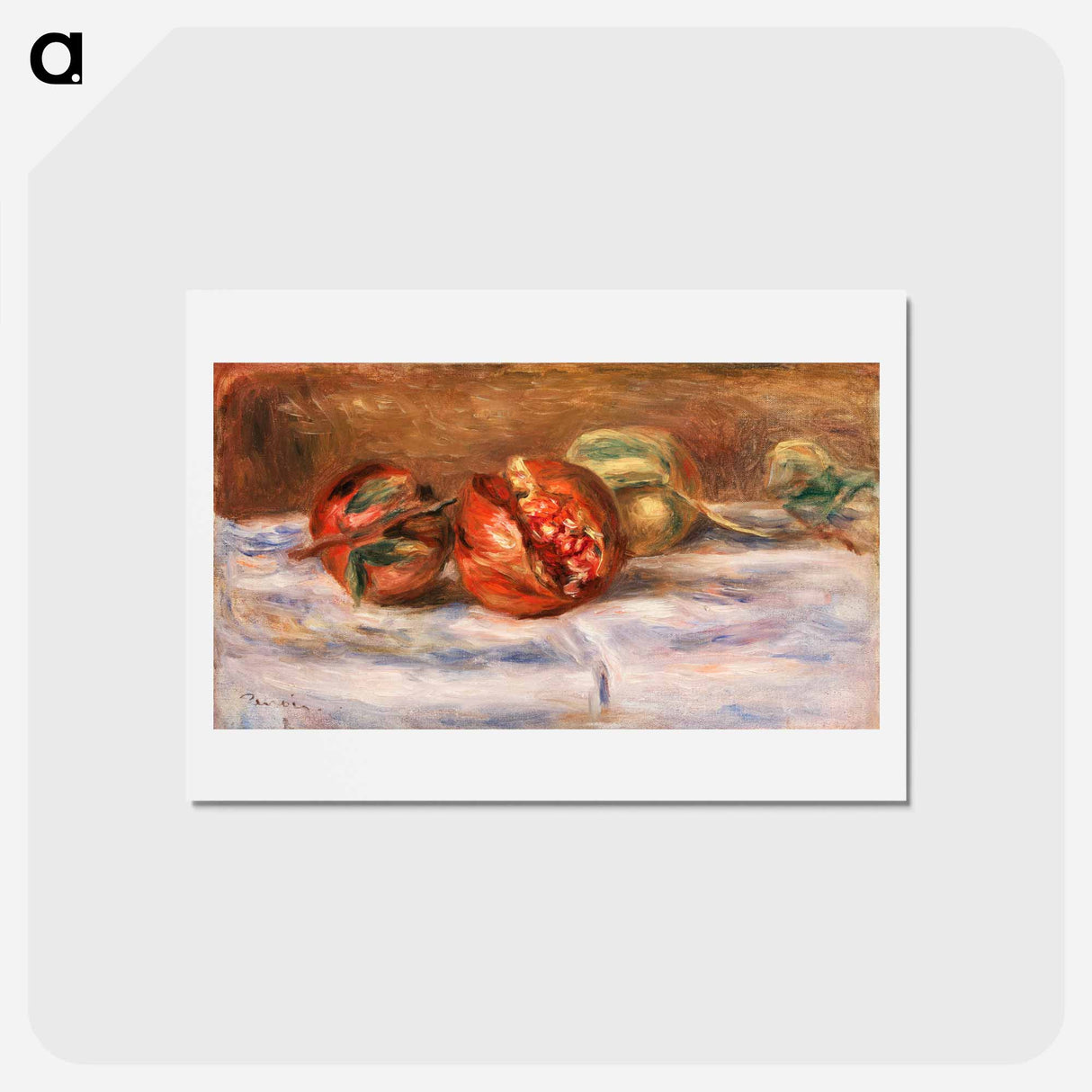 アートポストカード-Pomegranates (Grenades) - ピエール オーギュスト ルノワール Postcard.
