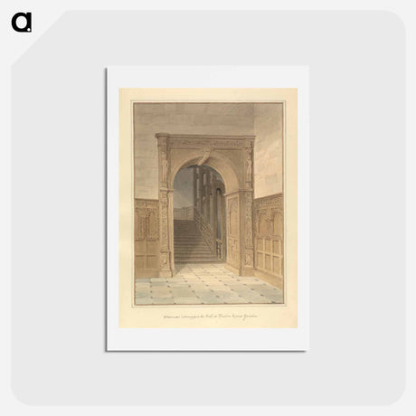 アートポストカード-Staircase Leading from the hall at Burton Agnes Yorkshire
 - イェール大学アートギャラリー Postcard.