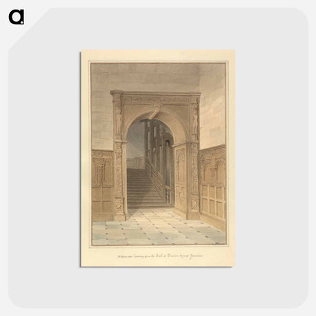 アートポストカード-Staircase Leading from the hall at Burton Agnes Yorkshire
 - イェール大学アートギャラリー Postcard.