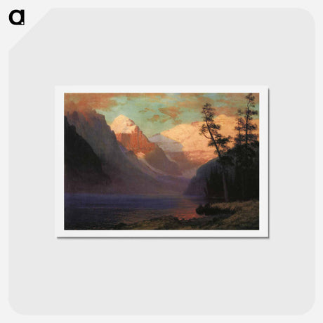 アートポストカード-Evening Glow, Lake Louise - アルバート ビアスタット Postcard.