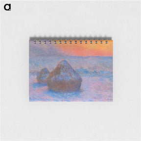 アートメモ帳-Stacks of Wheat, Sunset, Snow Effect - クロード モネ Memo.