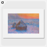 Stacks of Wheat, Sunset, Snow Effect - Claude Monet Poster.