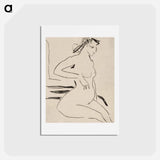 アートポストカード-Female Nude Seated - エルンスト ルートヴィヒ キルヒナー Postcard.