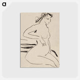 アートポストカード-Female Nude Seated - エルンスト ルートヴィヒ キルヒナー Postcard.