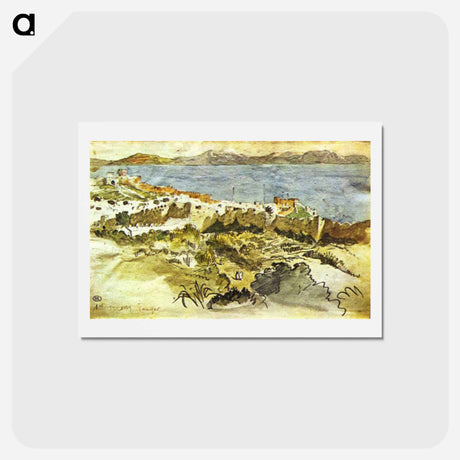 アートポストカード-Bay of Tangier in Morocco - ウジェーヌ ドラクロワ Postcard.