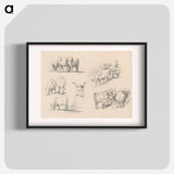 アートポスター-Studies of Cattle - ジョン シンガー サージェント Poster.