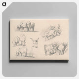アートパネル-Studies of Cattle - ジョン シンガー サージェント Canvas.