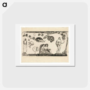 アートポストカード-Women, Animals, and Foliage - ポール ゴーギャン Postcard.