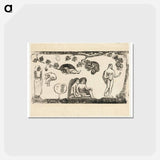 アートポストカード-Women, Animals, and Foliage - ポール ゴーギャン Postcard.