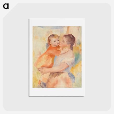アートポストカード-Washerwoman and Child - ピエール オーギュスト ルノワール Postcard.