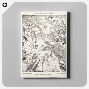 アートパネル-Tweekoppige adelaar omringd door vogels - テオ ヴァン ホイテマ Canvas.