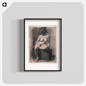 アートポスター-Masked nude woman, seated - トーマス エイキンズ Poster.
