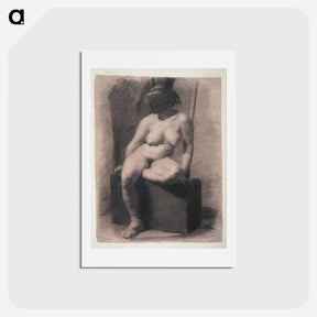 アートポストカード-Masked nude woman, seated - トーマス エイキンズ Postcard.