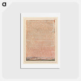 アートポストカード-Jerusalem, Plate 67, "By those who drink their blood...." - ウィリアム ブレイク Postcard.
