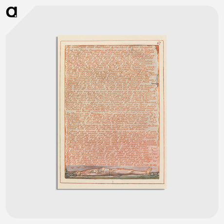 アートポストカード-Jerusalem, Plate 67, "By those who drink their blood...." - ウィリアム ブレイク Postcard.