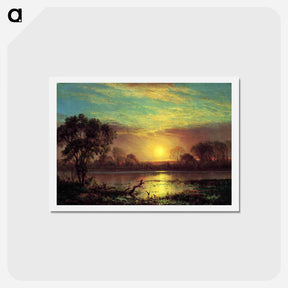 アートポストカード-Evening, Owens Lake, California - アルバート ビアスタット Postcard.