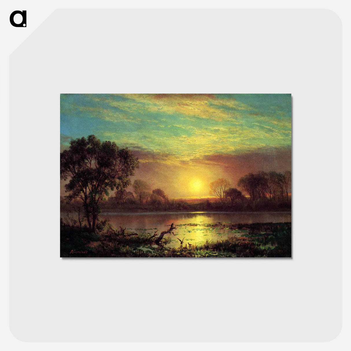 Evening, Owens Lake, California - アルバート ビアスタット Postcard.