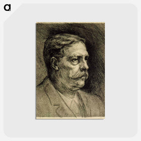 アートポストカード-Portrait of Viktor Rydberg - アルバート エーデルフェルト Postcard.