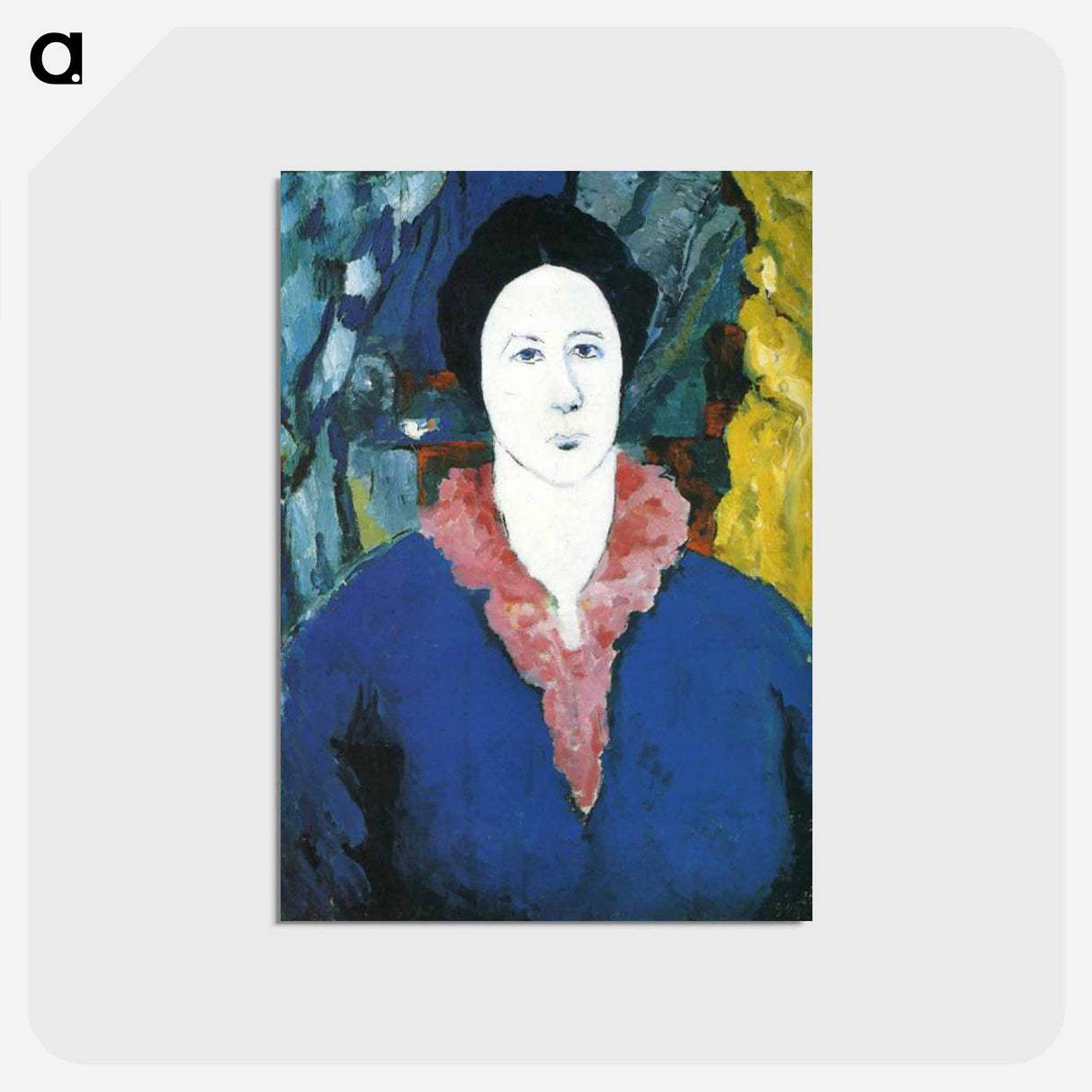 アートポストカード-Blue Portrait - カジミール マレーヴィチ Postcard.