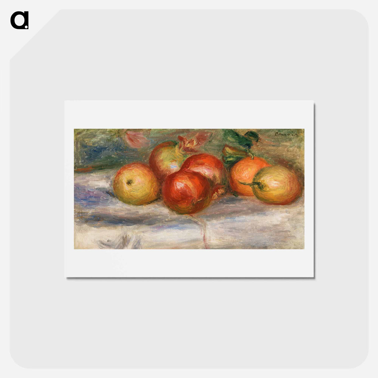 アートポストカード-Apples, Oranges, and Lemons - ピエール オーギュスト ルノワール Postcard.