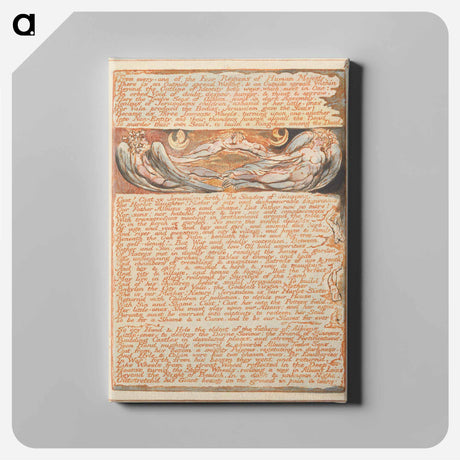 アートパネル-Jerusalem, Plate 18, "From every-one of the Four Regions...." - ウィリアム ブレイク Canvas.