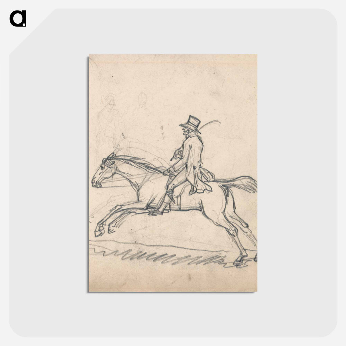 アートポストカード-Rider Galloping to Left
 - イェール大学アートギャラリー Postcard.