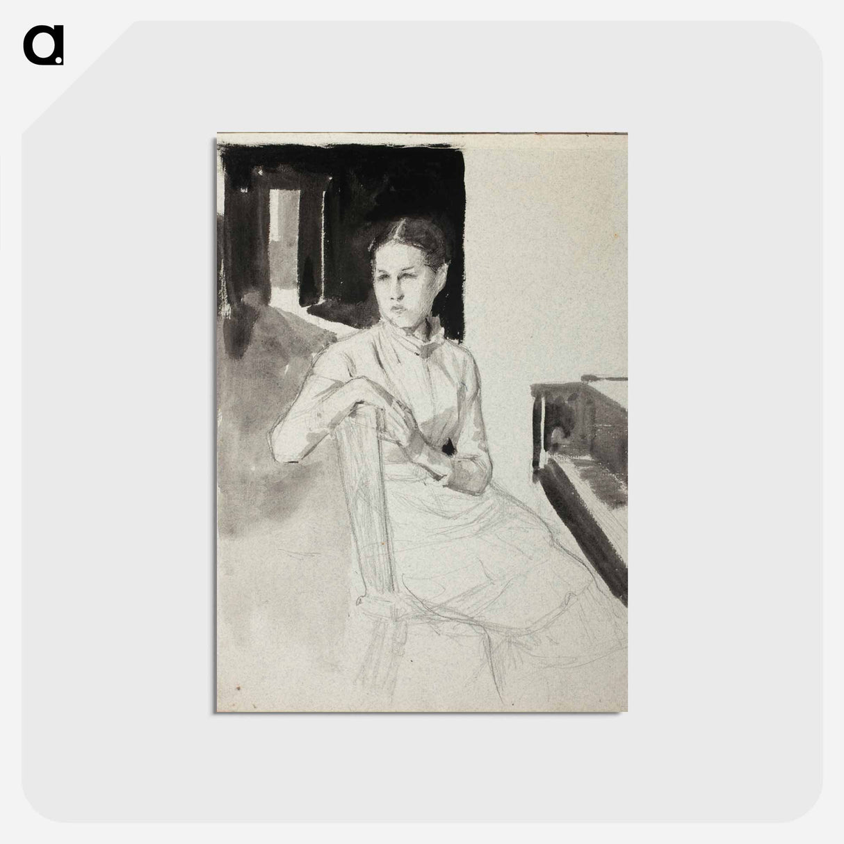 アートポストカード-Annie Edelfelt, taiteilijan sisar - アルバート エーデルフェルト Postcard.