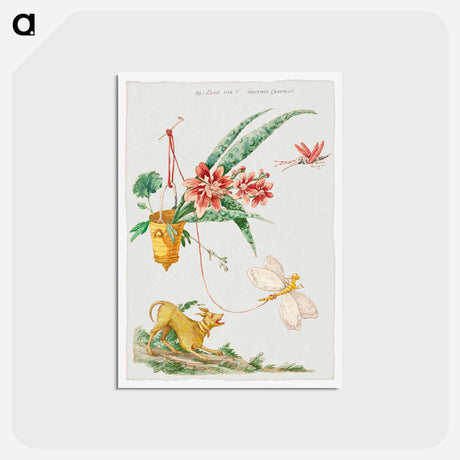 アートポストカード-Floral Design with Dog and Insects
 - クリーブランド美術館 Postcard.