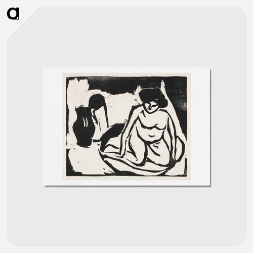Nude Girl in the Bath - エルンスト ルートヴィヒ キルヒナー Postcard.