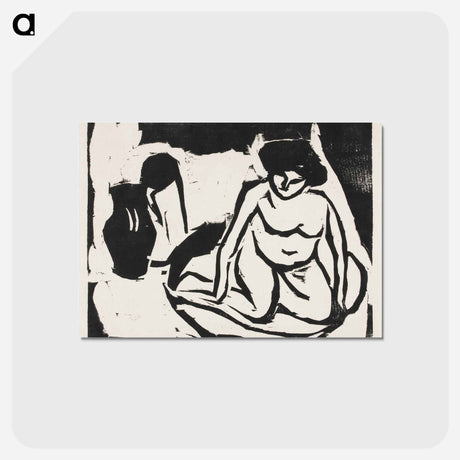 アートポストカード-Nude Girl in the Bath - エルンスト ルートヴィヒ キルヒナー Postcard.
