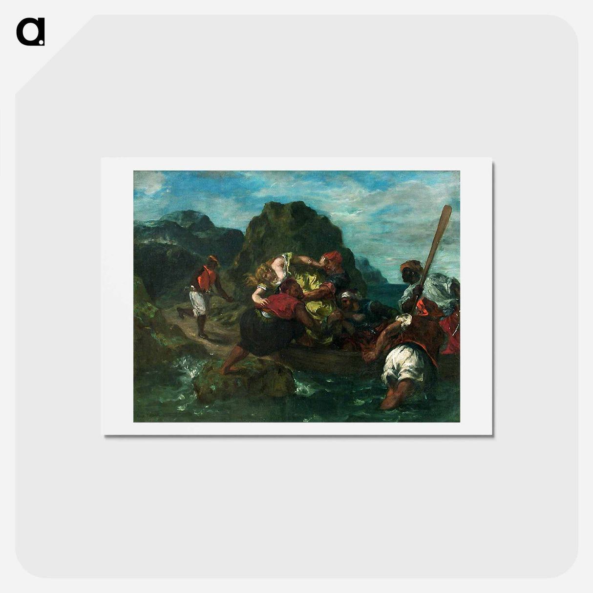 アートポストカード-African Pirates Abducting a Young Woman - ウジェーヌ ドラクロワ Postcard.
