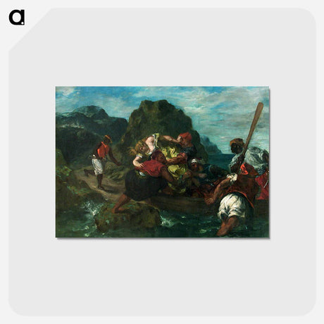 アートポストカード-African Pirates Abducting a Young Woman - ウジェーヌ ドラクロワ Postcard.