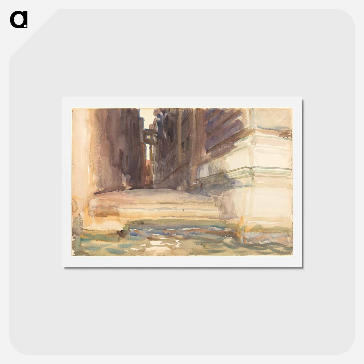 アートポストカード-The Calle della Rosa with the Monte di Pietà, Venice - ジョン シンガー サージェント Postcard.
