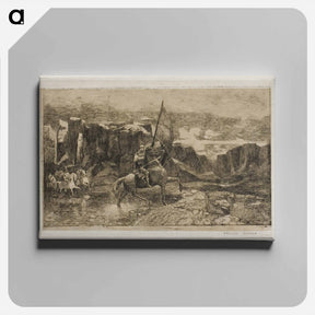 アートパネル-Standard-Bearer Crossing a Stream - オディロン ルドン Canvas.