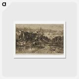 アートポストカード-Standard-Bearer Crossing a Stream - オディロン ルドン Postcard.