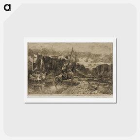 アートポストカード-Standard-Bearer Crossing a Stream - オディロン ルドン Postcard.