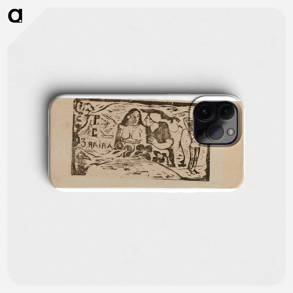 Bust of a Nude Woman and Three-Quarter Figure of a Man with a White Cap in Profile, Third Small Figure at Far Right, headpiece for Le sourire - Paul Gauguin Phone Case.
